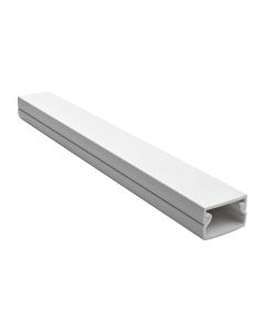 2 Piece Raceway Cable Wiring Duct w/ Base & Cap, 20-Pack, White, 2M_lowPic